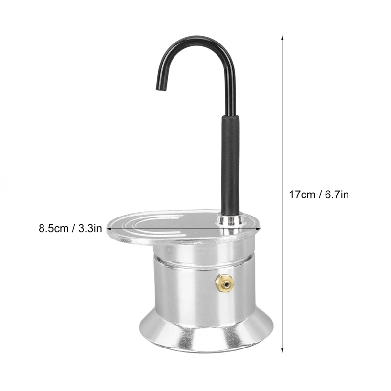 Cafetière Italienne Moka à Tube en Alliage d’Aluminium 50ml – ماكينة صنع قهوة الموكا الإيطالية بأنبوب من سبائك الألومنيوم – Image 4