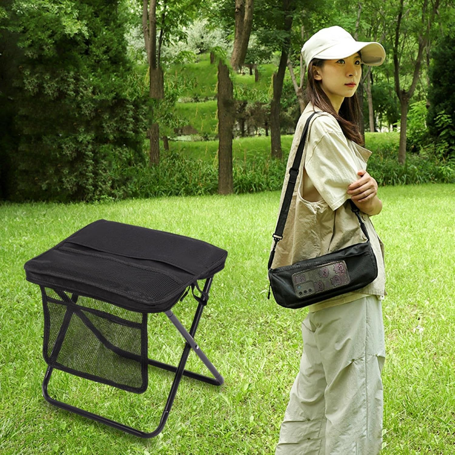 كرسي قابل للطي | كراسي قابلة للطي في الهواء الطلق للبالغين - سعة تحميل عالية 120 كجم،