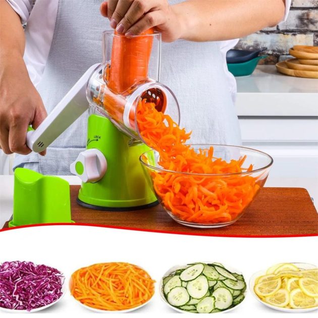 Coupe-légumes rotatif manuel multifonctionnel – الجهاز اليدوي المساعد مبشرة وقطاعة متعددة الاستعمالات للمكسرات والخضار والجبن‎