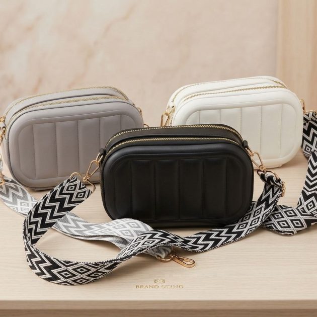 Heart Pattern Structured Pouch Bag