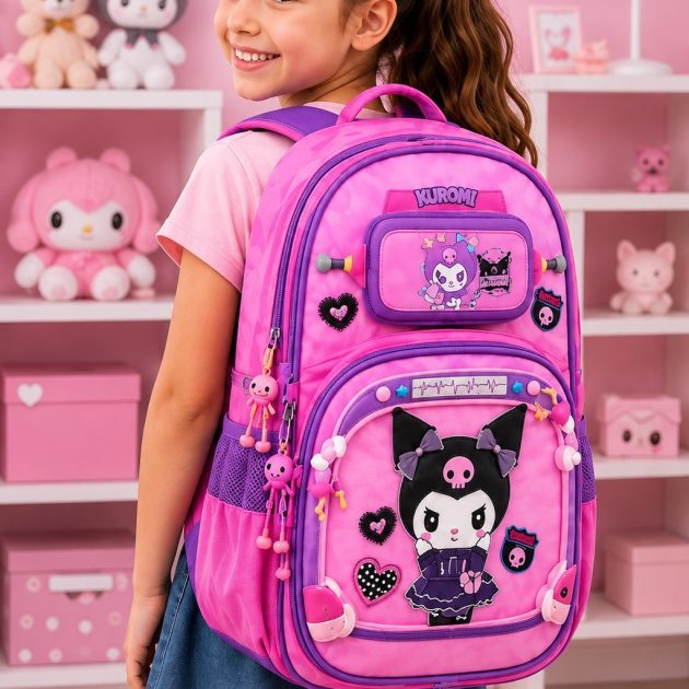 🎒✨ ساك المدرسة للأطفال – Minecraft & Kuromi ✨🎒