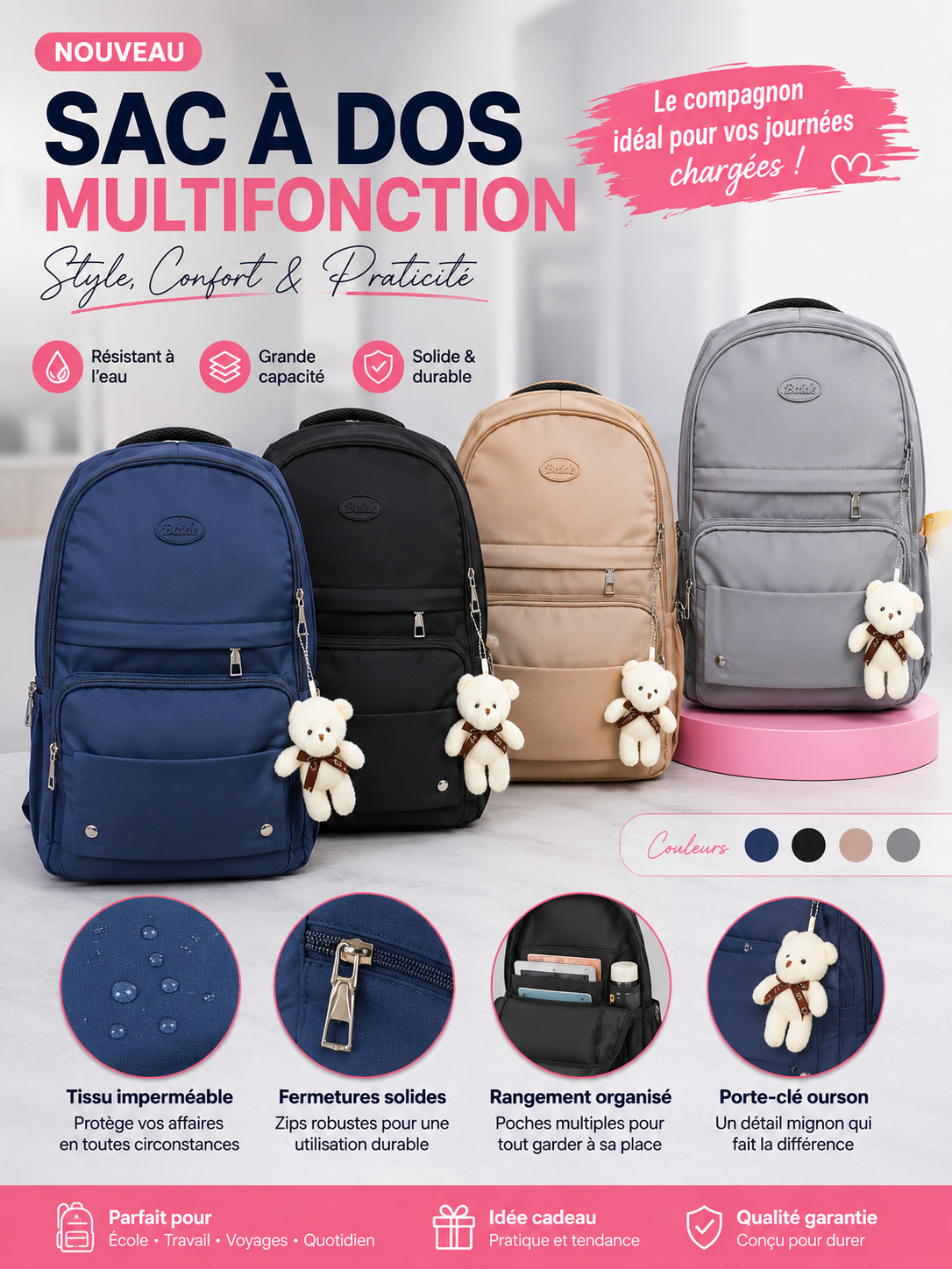 Sac à dos multifonction 🎒
